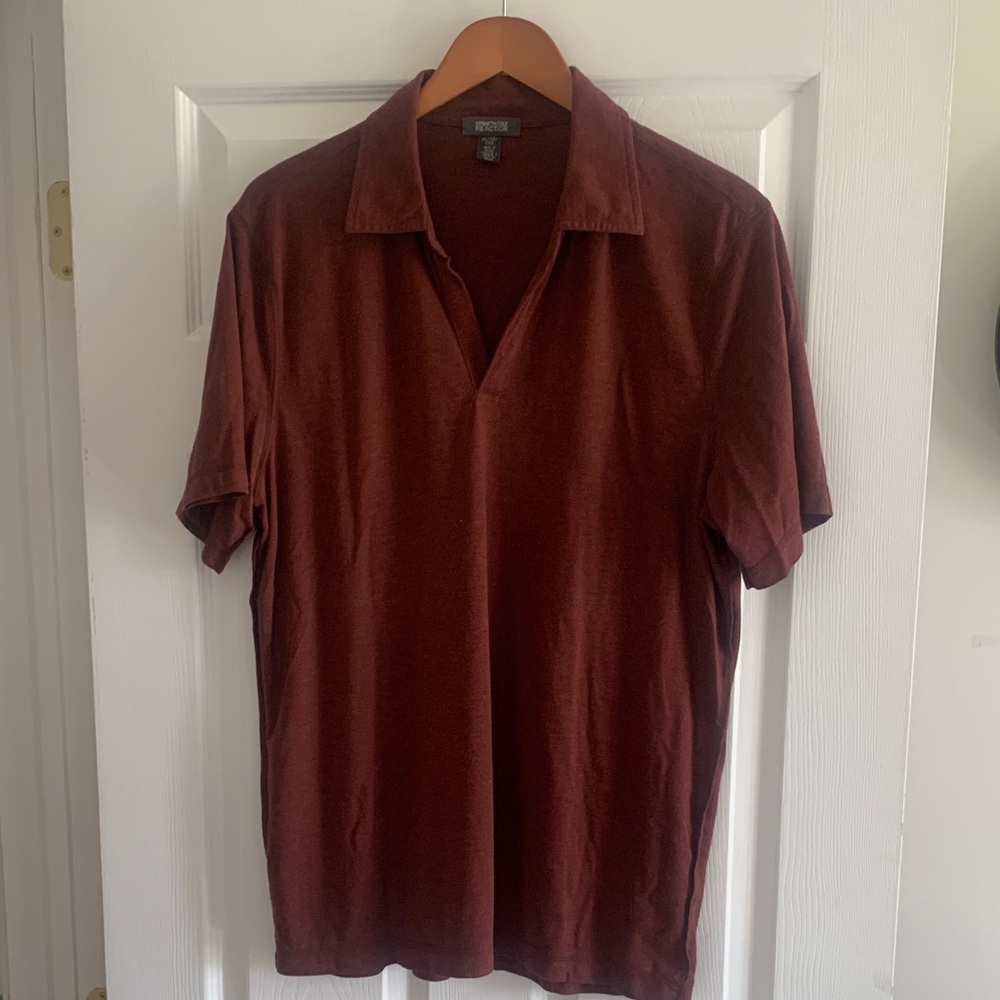 Kenneth Cole Reaction Men's Dark Brown Polo Shirt